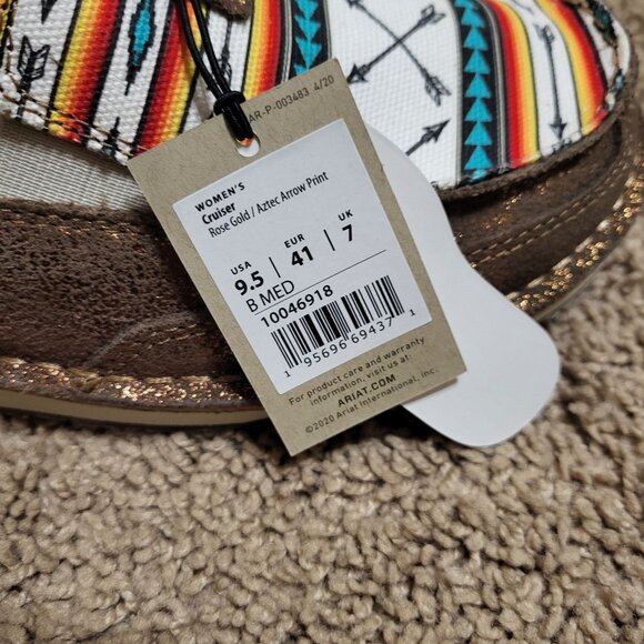 Womens Ariat Cruiser Rose Gold Aztec Arrow Print Cruiser Leather Loafer Size 9.5 - Picture 8 of 9